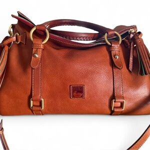 SOLD 

Dooney & Bourke Florentine Leather Satchel 15” Retired Large, Natural